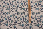 Pushp Varsha Botanical Pure Linen Upholstery Fabric