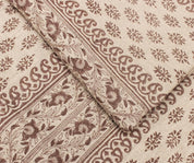 Bagh Buta Chocolate Hand Printed Heavyweight Linen Fabric