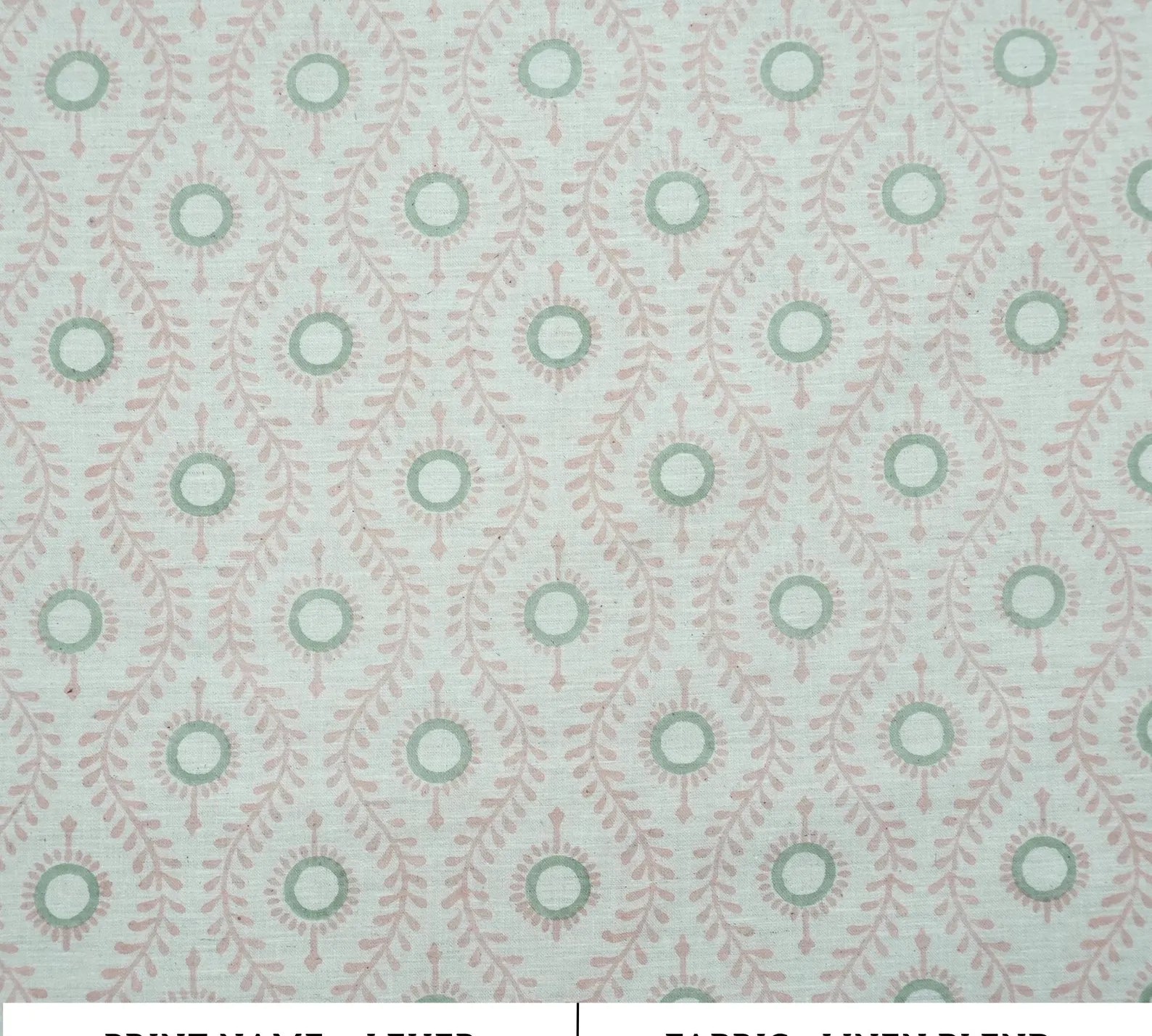 Lehar Wave Blush Block Print Linen Textiles Fabric