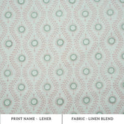 Lehar Wave Blush Block Print Linen Textiles Fabric