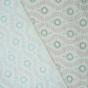 Lehar Wave Blush Block Print Linen Textiles Fabric