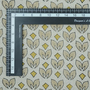 Mustard Titlee Block Print Pure Linen Farmhouse Decor Fabric
