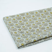 Mustard Titlee Block Print Pure Linen Farmhouse Decor Fabric