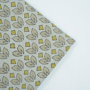 Mustard Titlee Block Print Pure Linen Farmhouse Decor Fabric