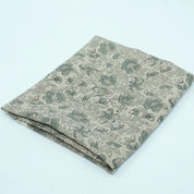 Indian Block Print Sage Green Floral Linen Fabric - Saundarya