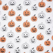 Halloween Classic Pumpkin Thick Cotton White Fabric