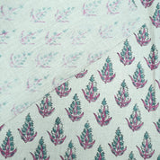 Hand Block Print Pure Linen Boho Decor Fabric - Kanak Buti