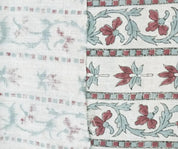 Lakshmi Block Print Viscose Linen Stripe Pillow Fabric 