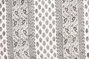 Indian Handcrafed Bagh Buta Block Print Off-White Linen Fabric