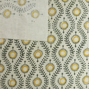 Lehar Block Print Linen Blend Mustard Yellow Floral Fabric