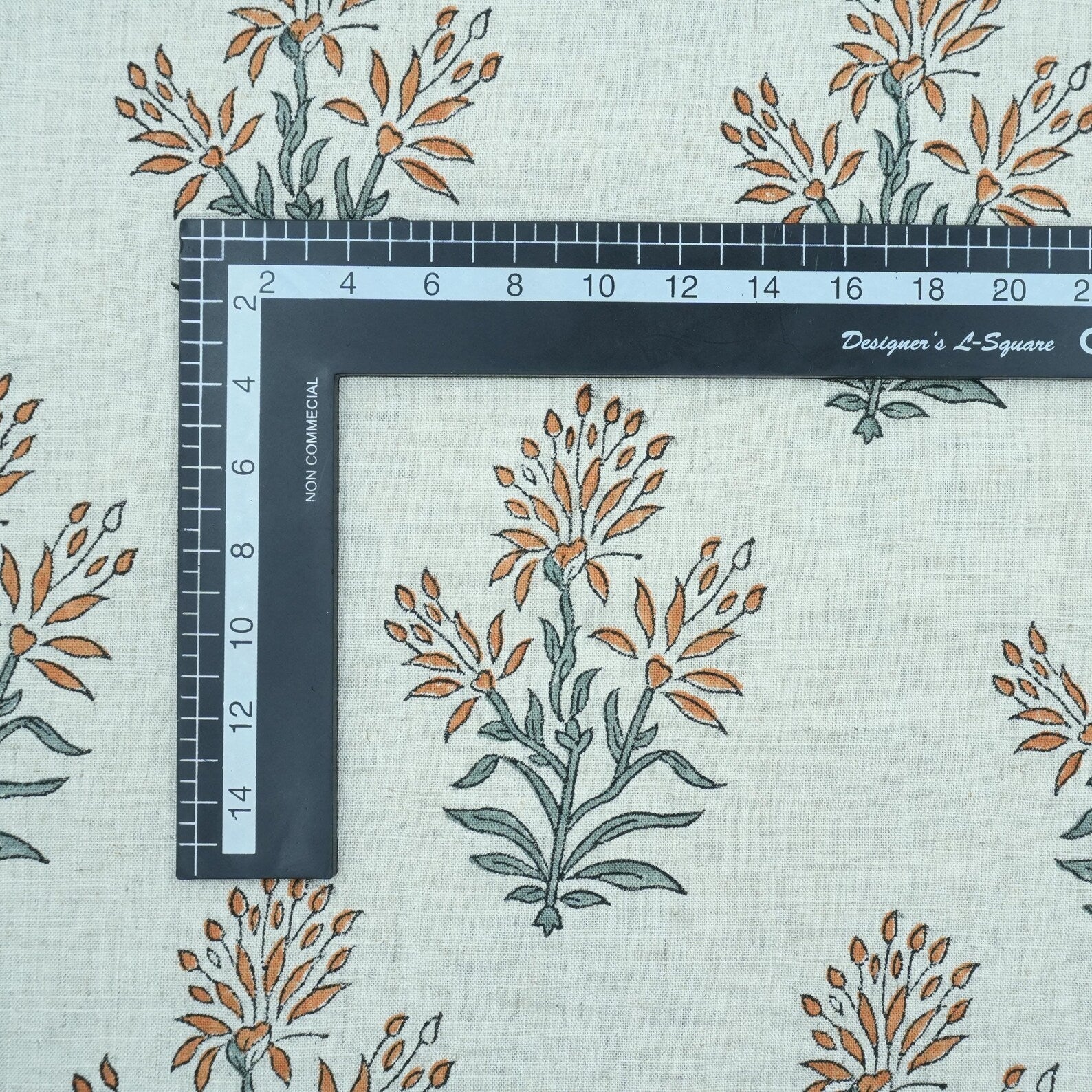 Noor Indian Block Printed Viscose Linen Boho Sofa Fabric