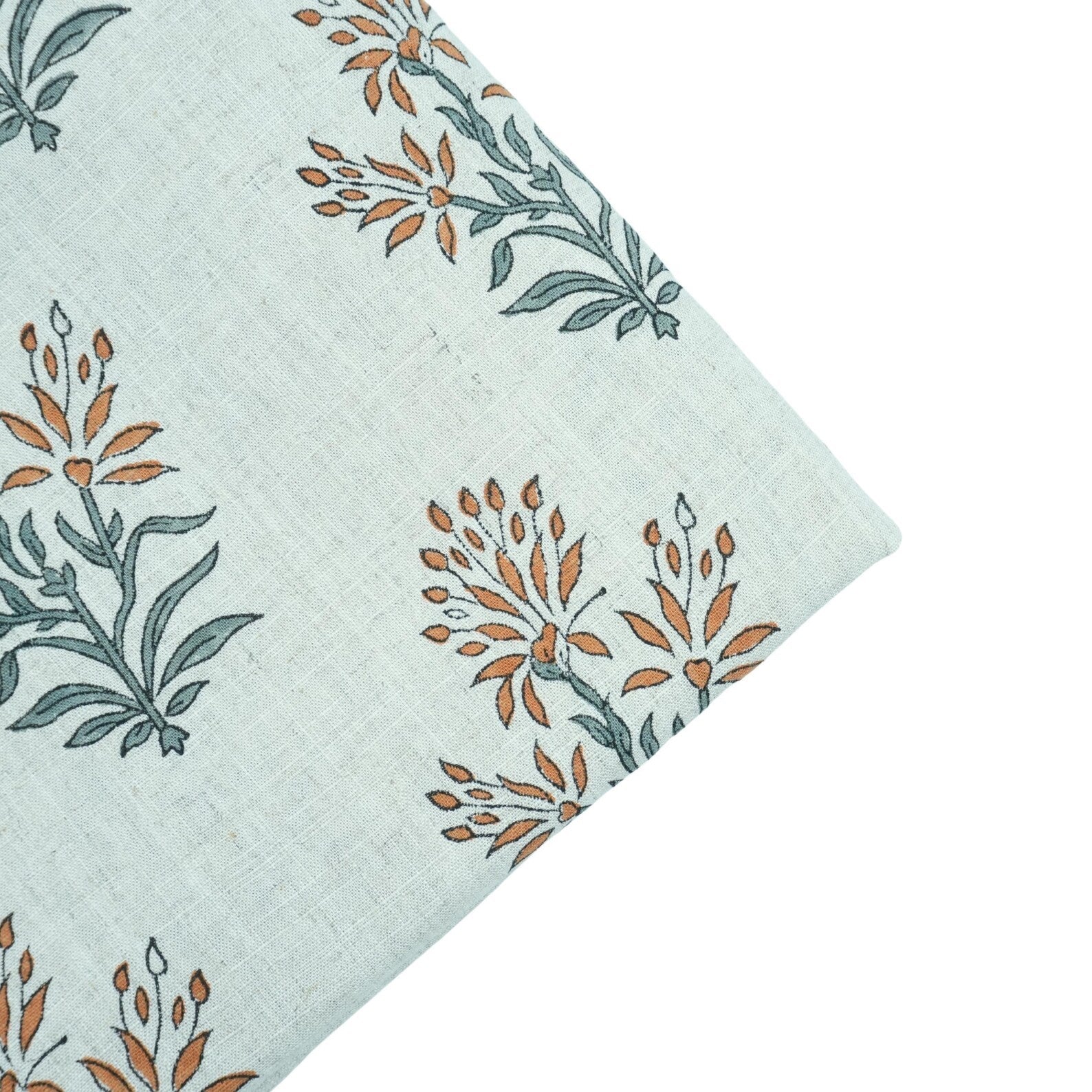 Noor Indian Block Printed Viscose Linen Boho Sofa Fabric