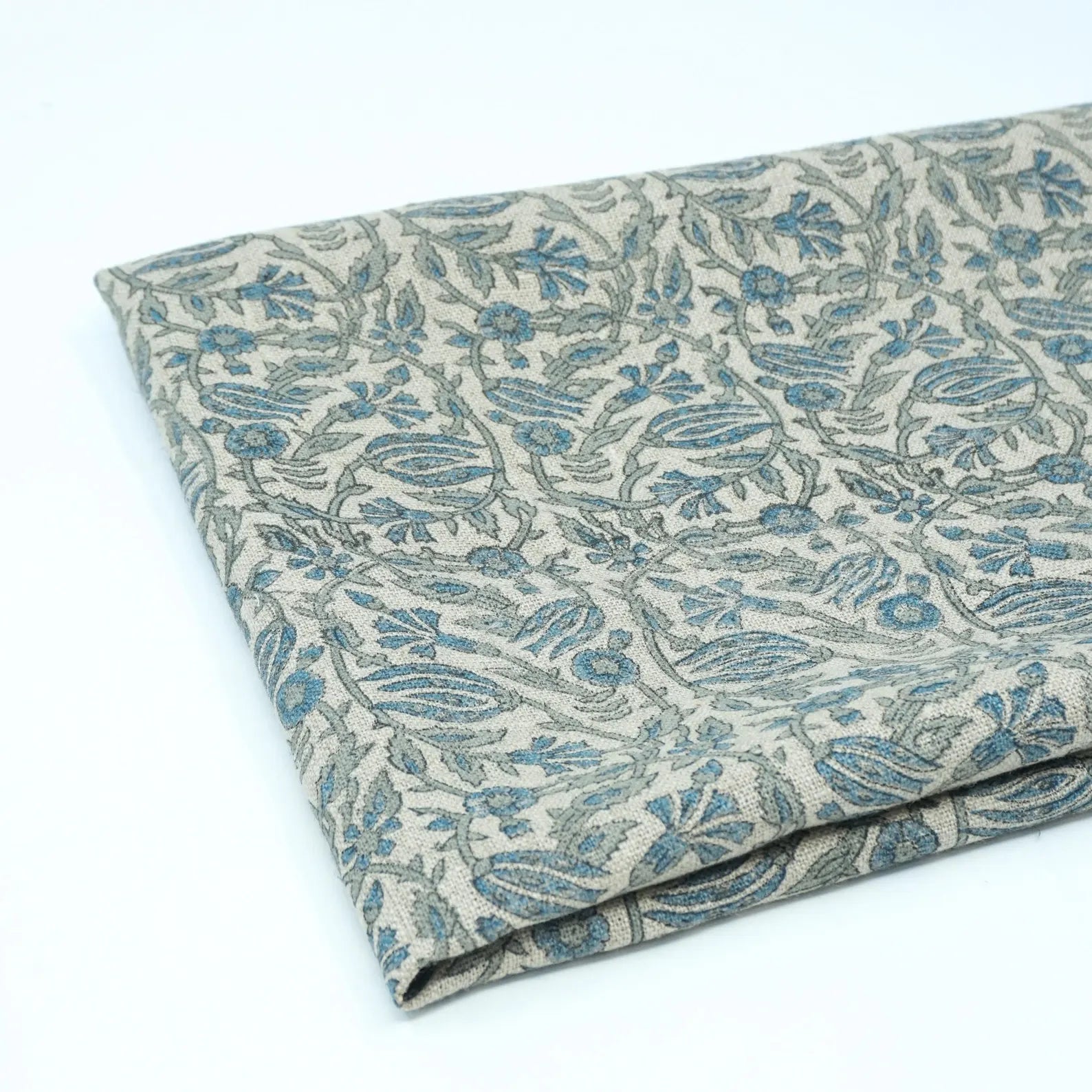 Jaipur Handicraft Manjusha Slate Blue Floral Linen Fabric