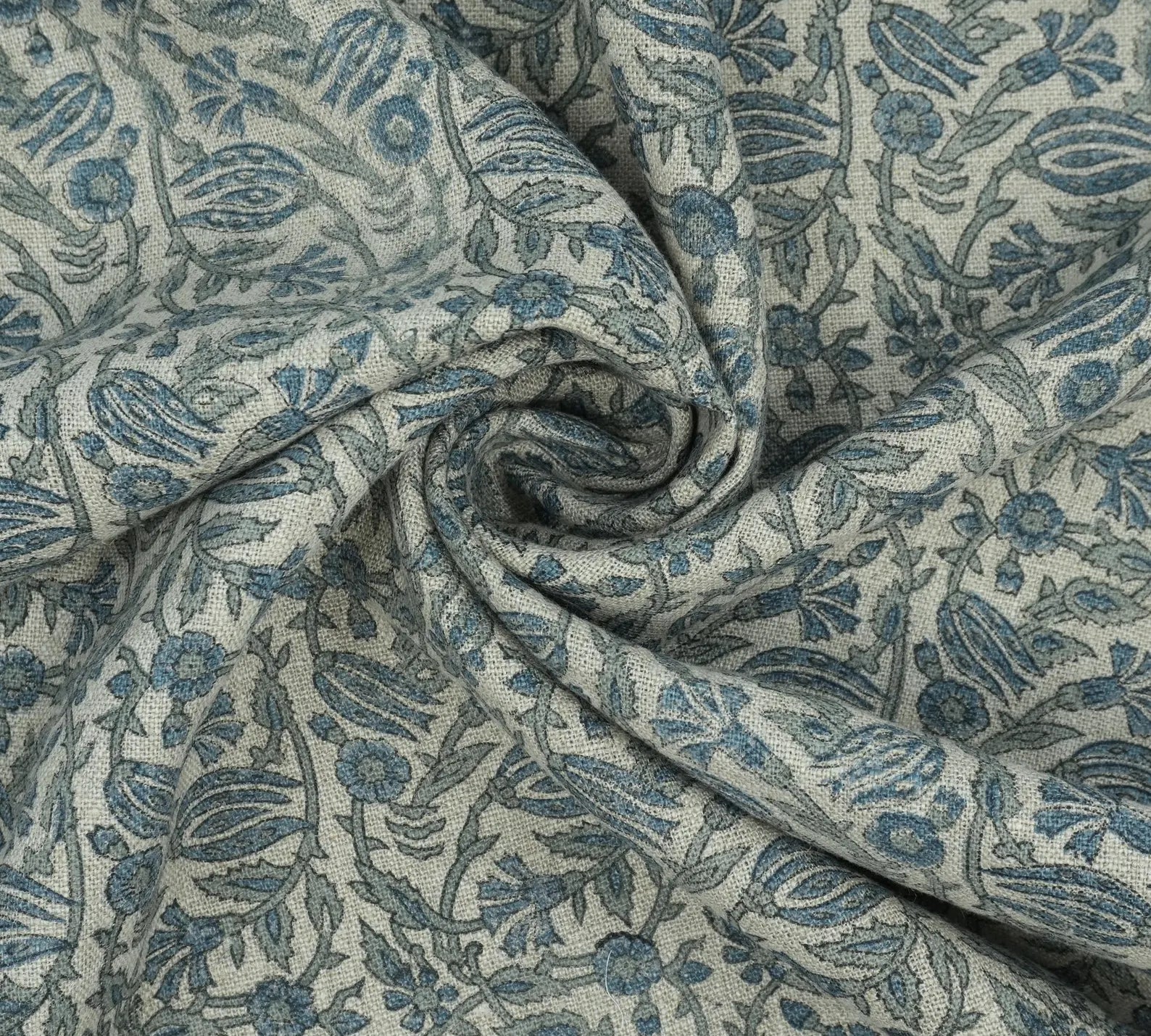 Jaipur Handicraft Manjusha Slate Blue Floral Linen Fabric