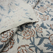 Indian Block Print Mrignayani Farmhouse Linen Pillows Fabric