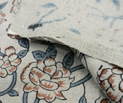Indian Block Print Mrignayani Farmhouse Linen Pillows Fabric