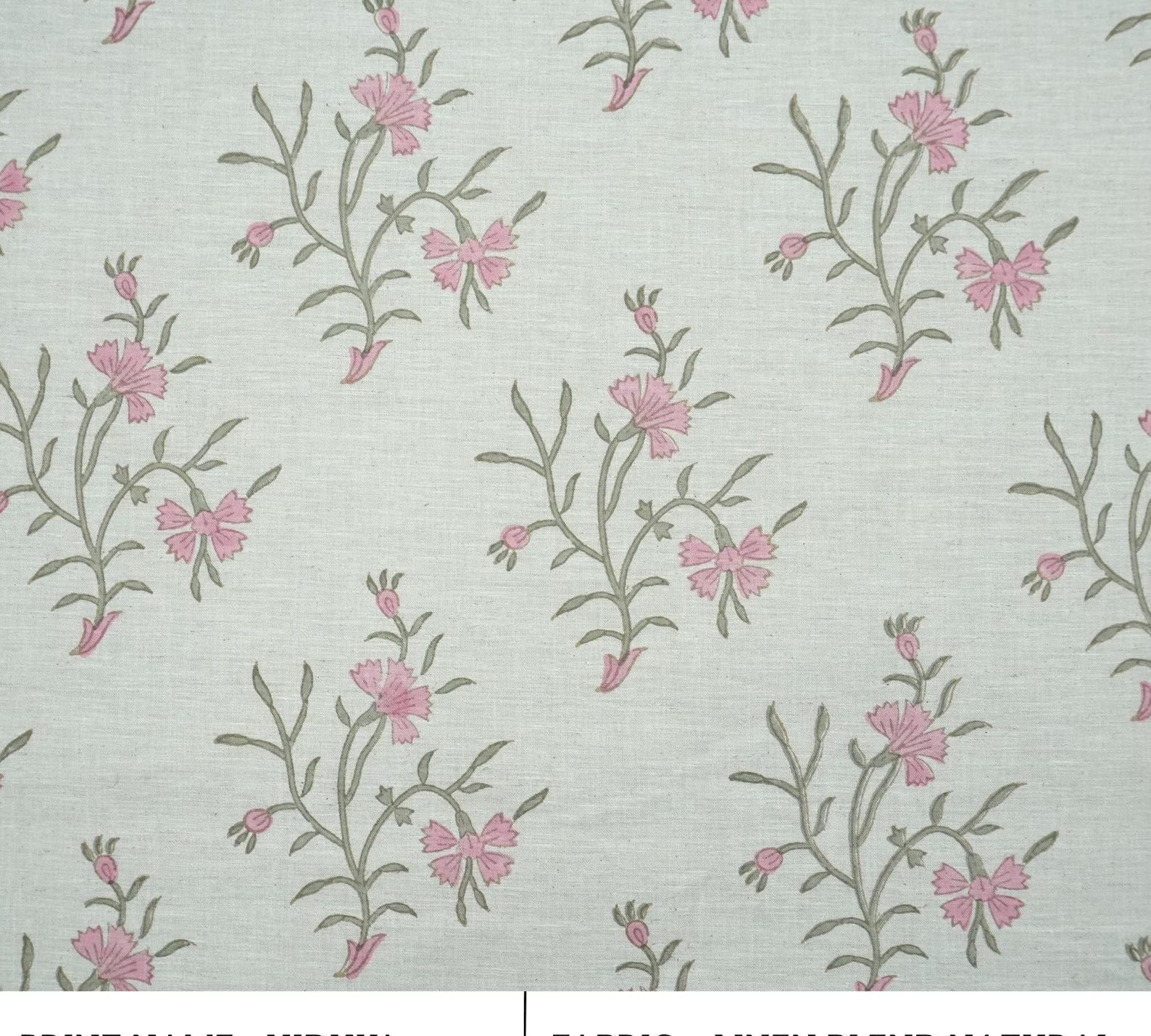 Jaipur Handicraft Vidhya Block Print Linen Blend Fabric