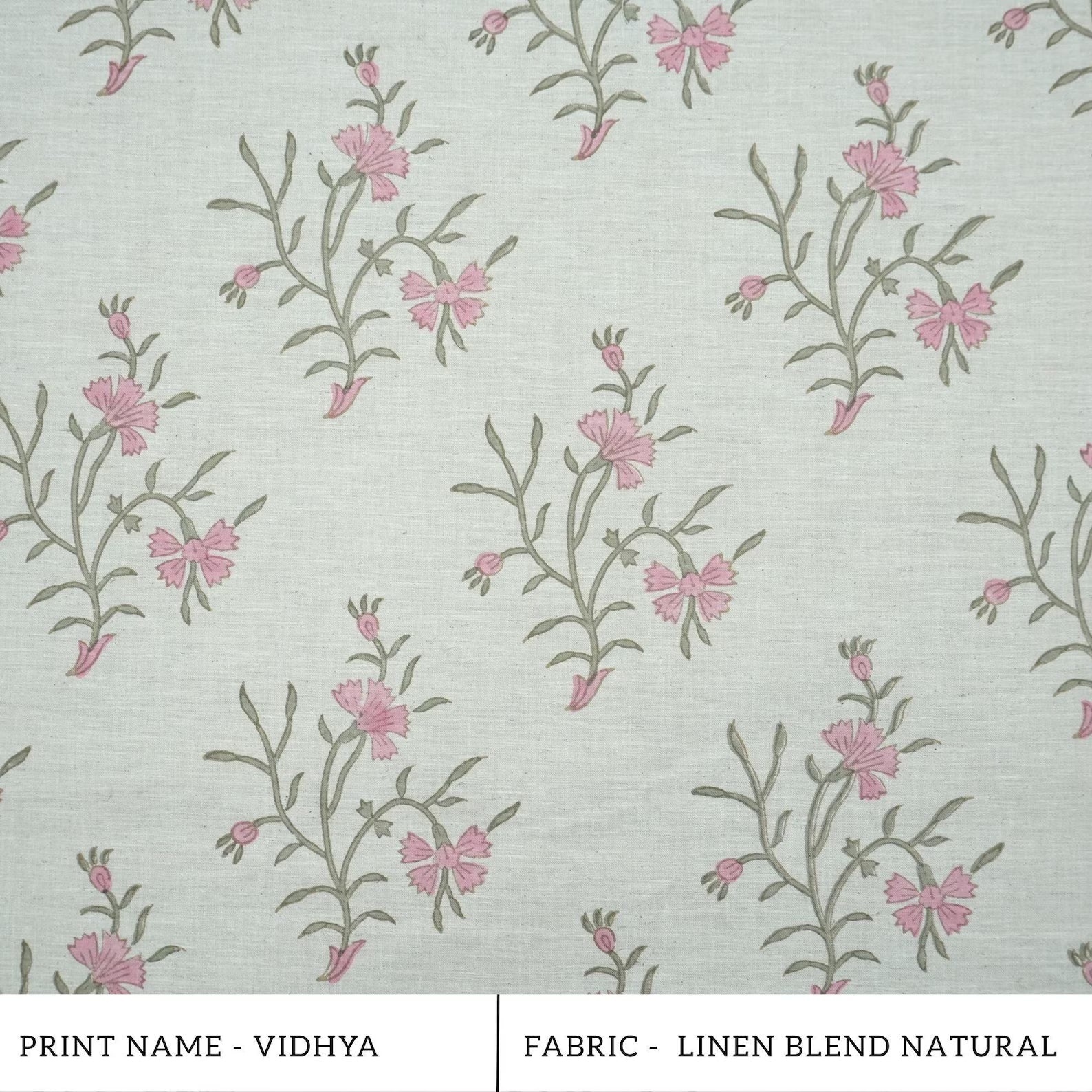 Jaipur Handicraft Vidhya Block Print Linen Blend Fabric