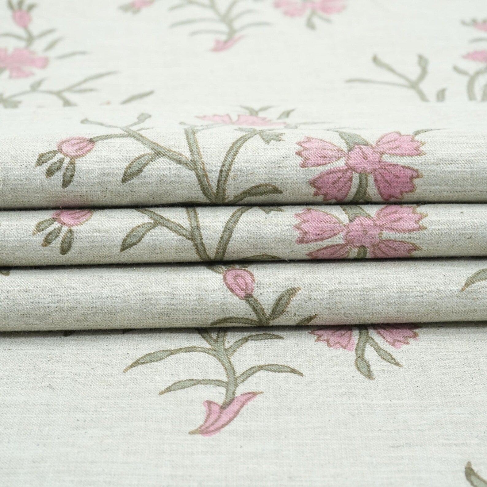 Jaipur Handicraft Vidhya Block Print Linen Blend Fabric