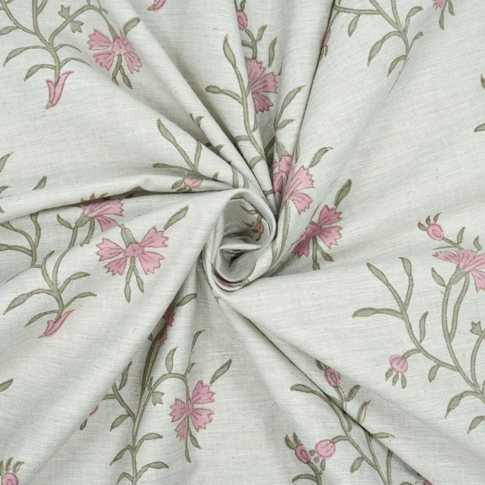 Jaipur Handicraft Vidhya Block Print Linen Blend Fabric