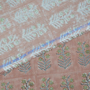 Block Print Pure Linen Upholstery Fabric - Indradhanush