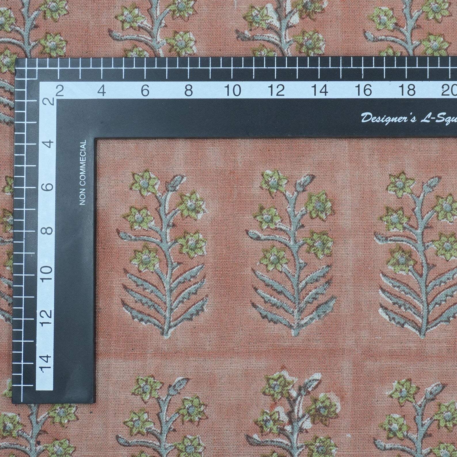Block Print Pure Linen Upholstery Fabric - Indradhanush