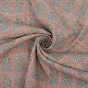 Block Print Pure Linen Upholstery Fabric - Indradhanush
