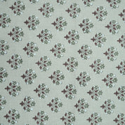 Burgundy Block Print Pure Linen Curtains Fabric - Diwali Flower