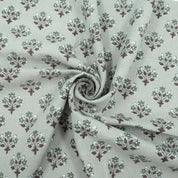 Burgundy Block Print Pure Linen Curtains Fabric - Diwali Flower