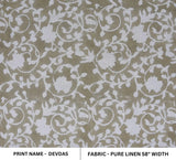 Block Print Devdas Green Vine Floral Linen Fabric