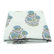 Indian Artisan Peach Floral Pure Linen Fabric - Mohini
