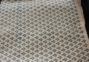 Diya Bati  Beige Blue Block Print Fabric, Indian Linen Fabric, Buy Fabric By The Yard Handmade Upholstery Fabric Linen For Chair And Sofa