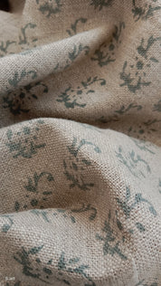 Block Print Linen Fabric, Patjhad Grey 100% Natural Home Decor Linen Extra Wide 58Inch,Linen Block Print Fabriclinen Fabric,Cushion Cover Fabricupholstery Fabric
