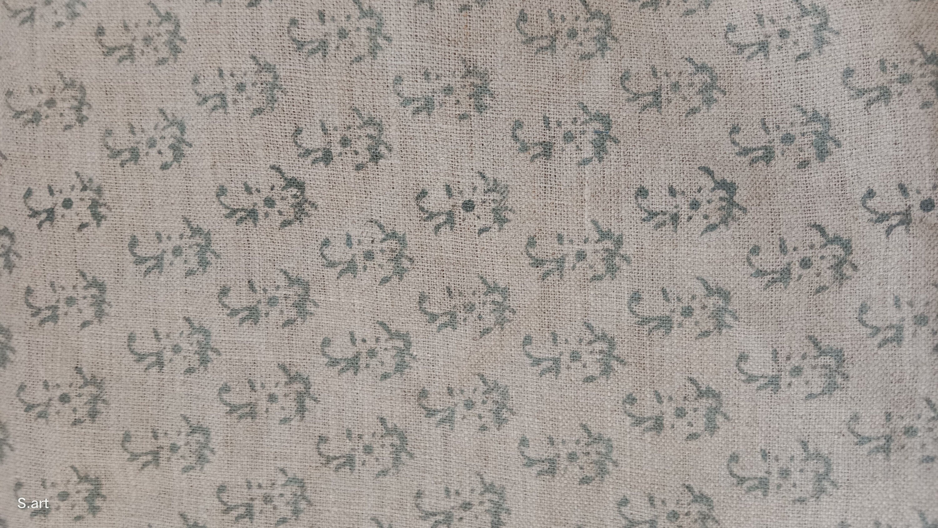 Block Print Linen Fabric, Patjhad Grey 100% Natural Home Decor Linen Extra Wide 58Inch,Linen Block Print Fabriclinen Fabric,Cushion Cover Fabricupholstery Fabric
