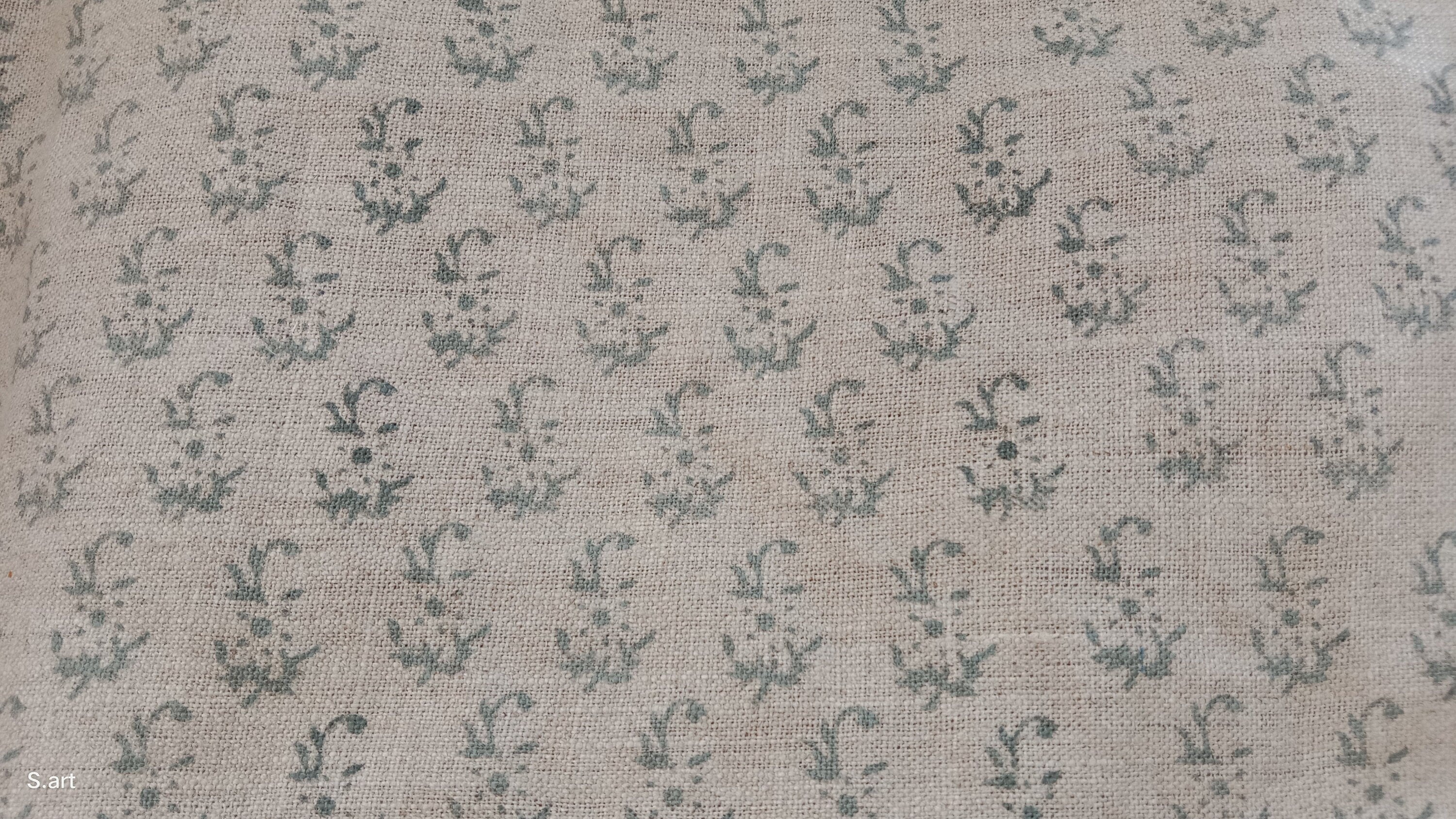 Block Print Linen Fabric, Patjhad Grey 100% Natural Home Decor Linen Extra Wide 58Inch,Linen Block Print Fabriclinen Fabric,Cushion Cover Fabricupholstery Fabric