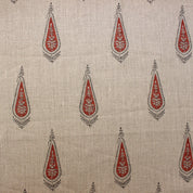 Block Print Linen Fabric, Traci  100% Linen Home Decor  Upholstery Fabric By The Yard  Thick Linen Flax Fabric With Natural Dye Hand Block Print  Pure Natural