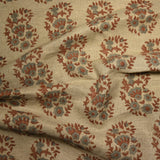 Hand Blockprint Thick Linen Fabric - ANARKALI