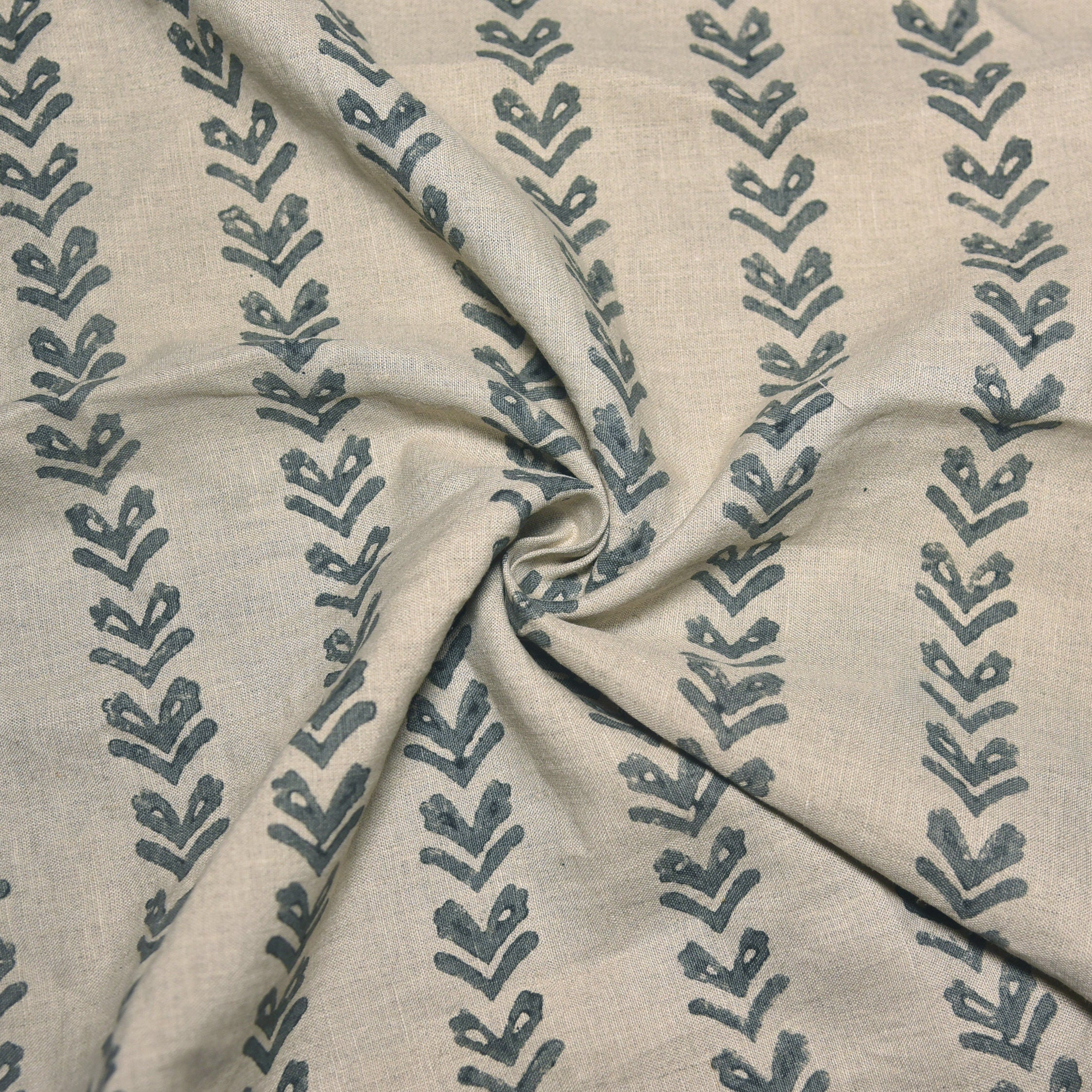 Block Print Linen Fabric, Tribal Arrow Pattern Linen Fabric, Hand Block Print Fabric, Indian Fabric, Linen Fabric By Yard, Block Printed Linen Home Decor Upholstery