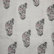 Block Print Linen Fabric, Valentine Flower  Luxury Linen Premium Fabrics  Block Print  Fabric, Indian Upholstery Fabric, Blocked Printed