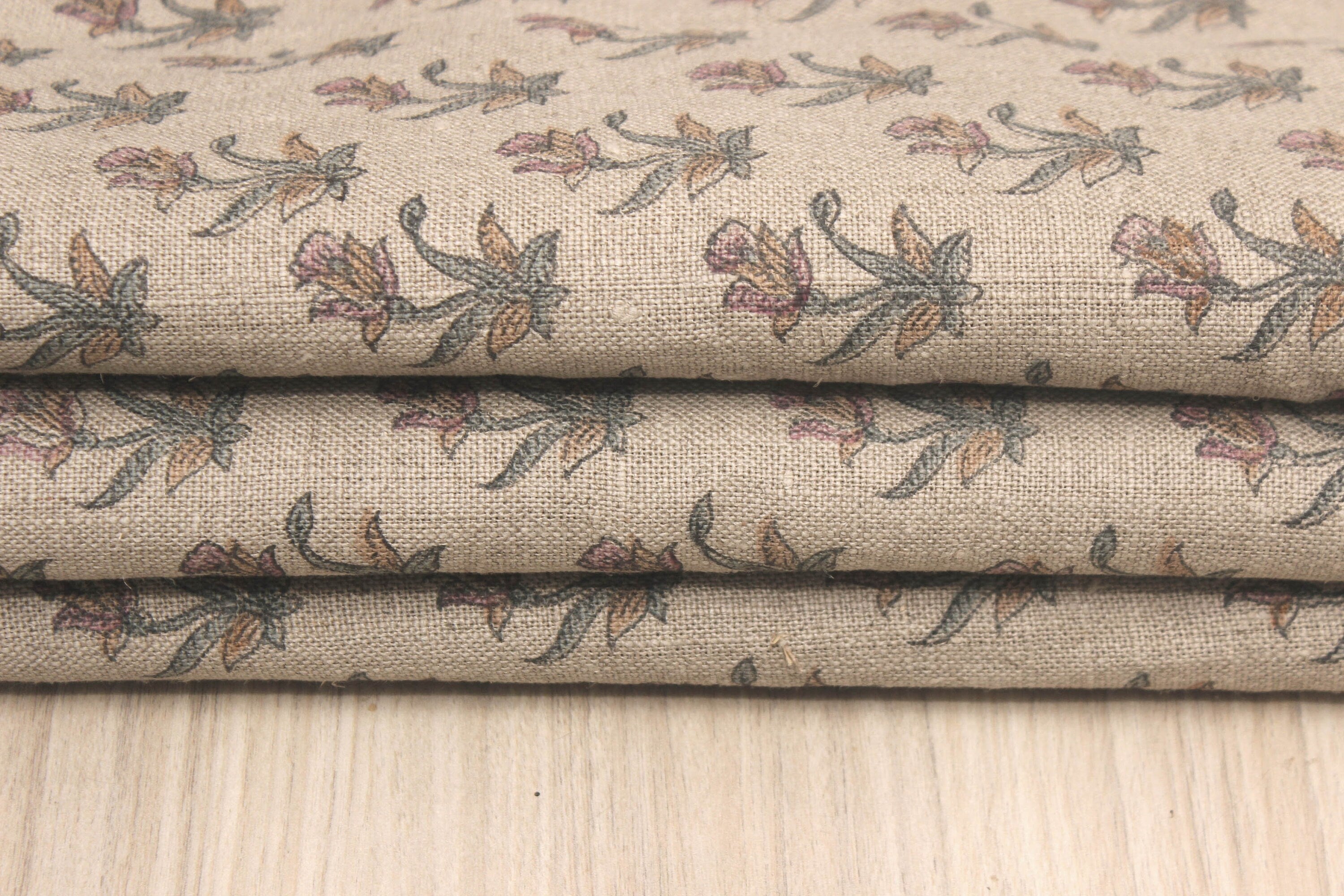Coastal Tulip   Linen Home Decors,Floral Hand Block Printed Fabric   Indian Block Print, Block Print Upholstery, Block Print Pillow Cover