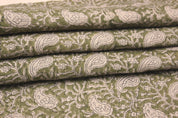 Block Print Linen Fabric, Kerry Jaal  Heavy Linen Fabric Indian Hand Block Print Fabric Pillowcases Thick Linen Upholstery Block Printing Art Table Cover,Curtain