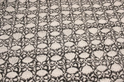 Block Print Linen Fabric, Ulta Kamal  Block Print Fabric By The Yard, Floral Black Beige Base Fabric, Indian Block Printed Fabrics, Fabric, Block Print