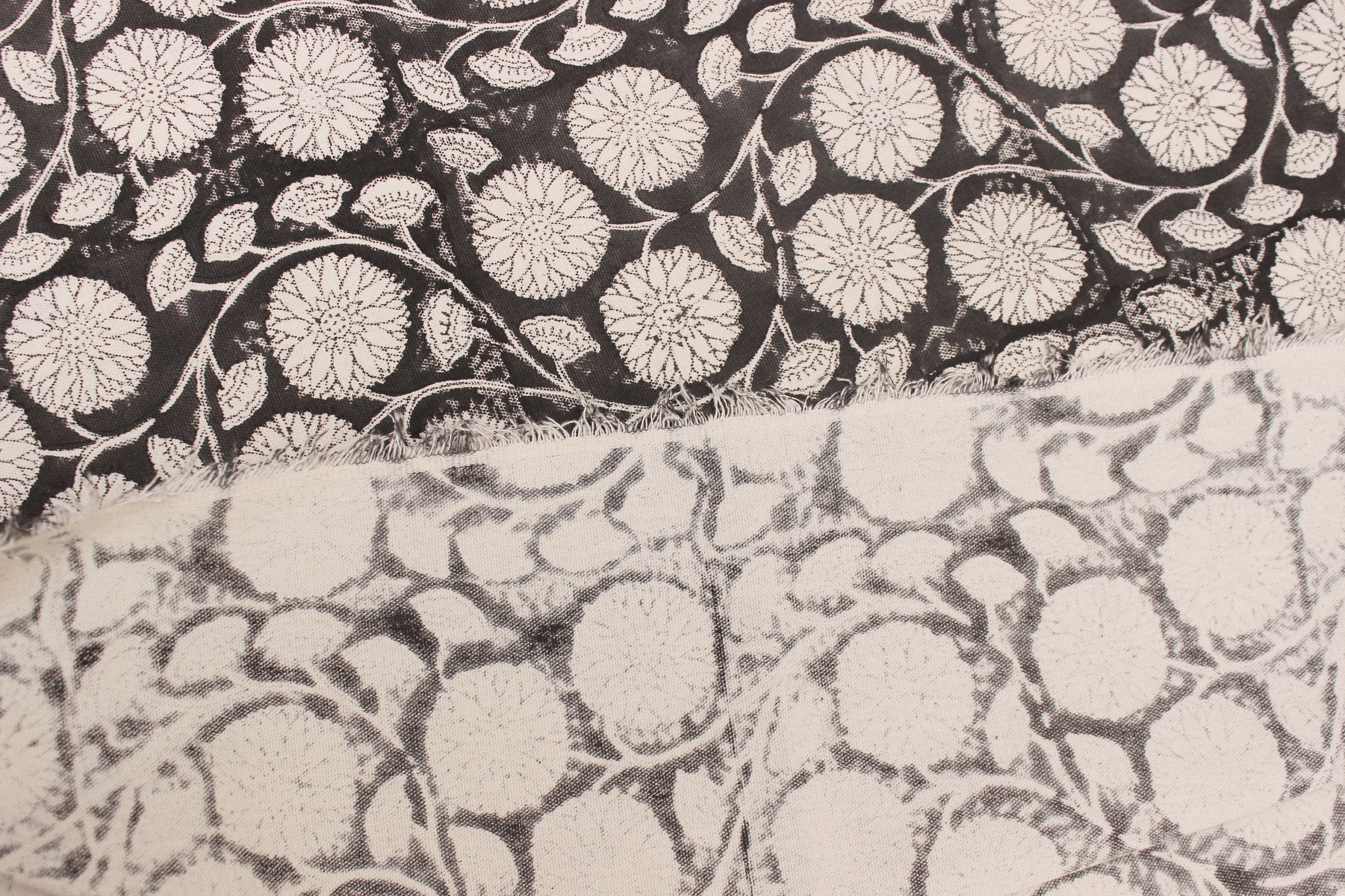 Block Print Linen Fabric, Sudarshan  Block Print Fabric  Thick Linen, Heavy Weight Printed Fabric By The Yard, For  Upholstery, Home Decor Cushions