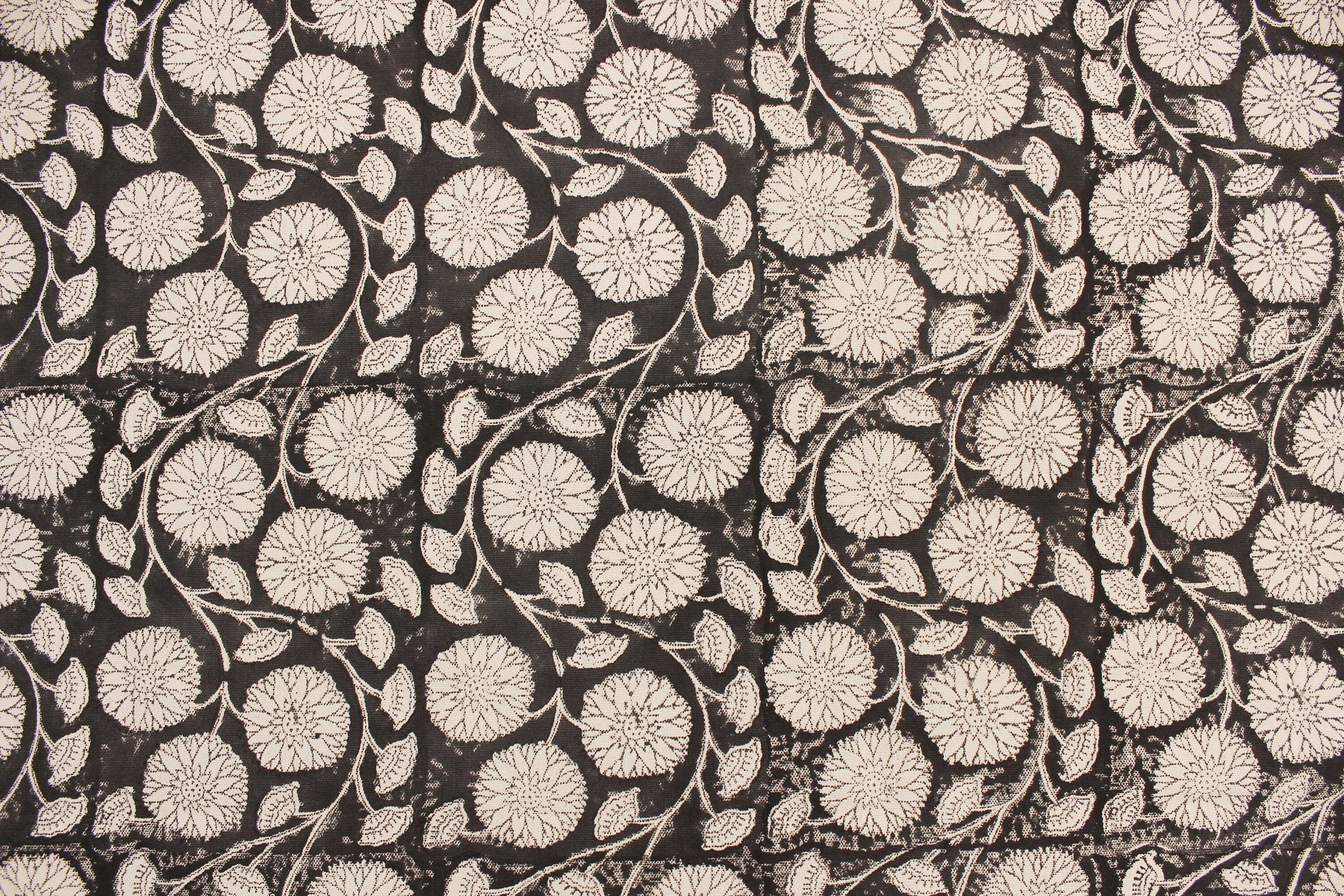 Block Print Linen Fabric, Sudarshan  Block Print Fabric  Thick Linen, Heavy Weight Printed Fabric By The Yard, For  Upholstery, Home Decor Cushions