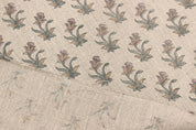 Coastal Tulip   Linen Home Decors,Floral Hand Block Printed Fabric   Indian Block Print, Block Print Upholstery, Block Print Pillow Cover