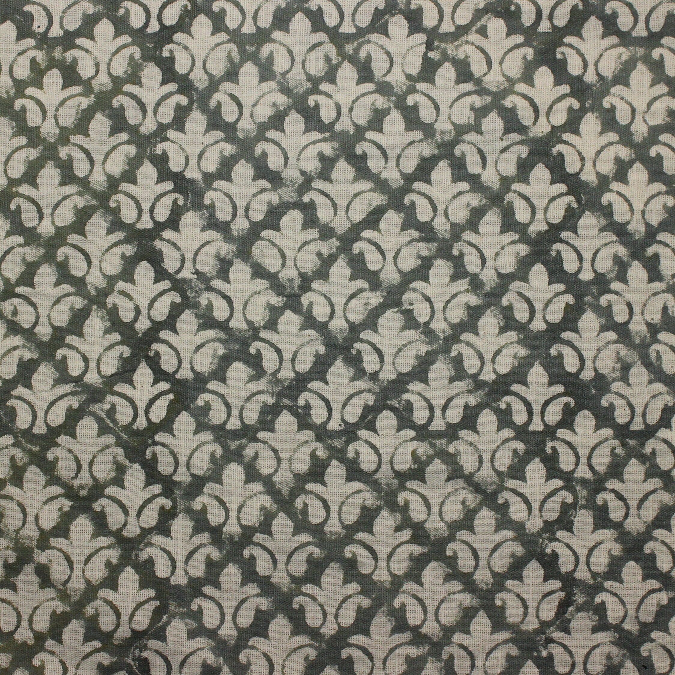 Block Print Linen Fabric, Rajputana Jali  Dark Grey Floral Block Print  On Thick Linen Fabrics, By The Yard, Homedecors, Boho Curtains, Sewingupholstery