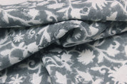 Block Print Linen Fabric, Zelly Fish  Floral Linen Fabric, Block Print Fabric, Flower Printed Fabric By The Yard, Block Pillow Covers, Heavy Linen Upholstery