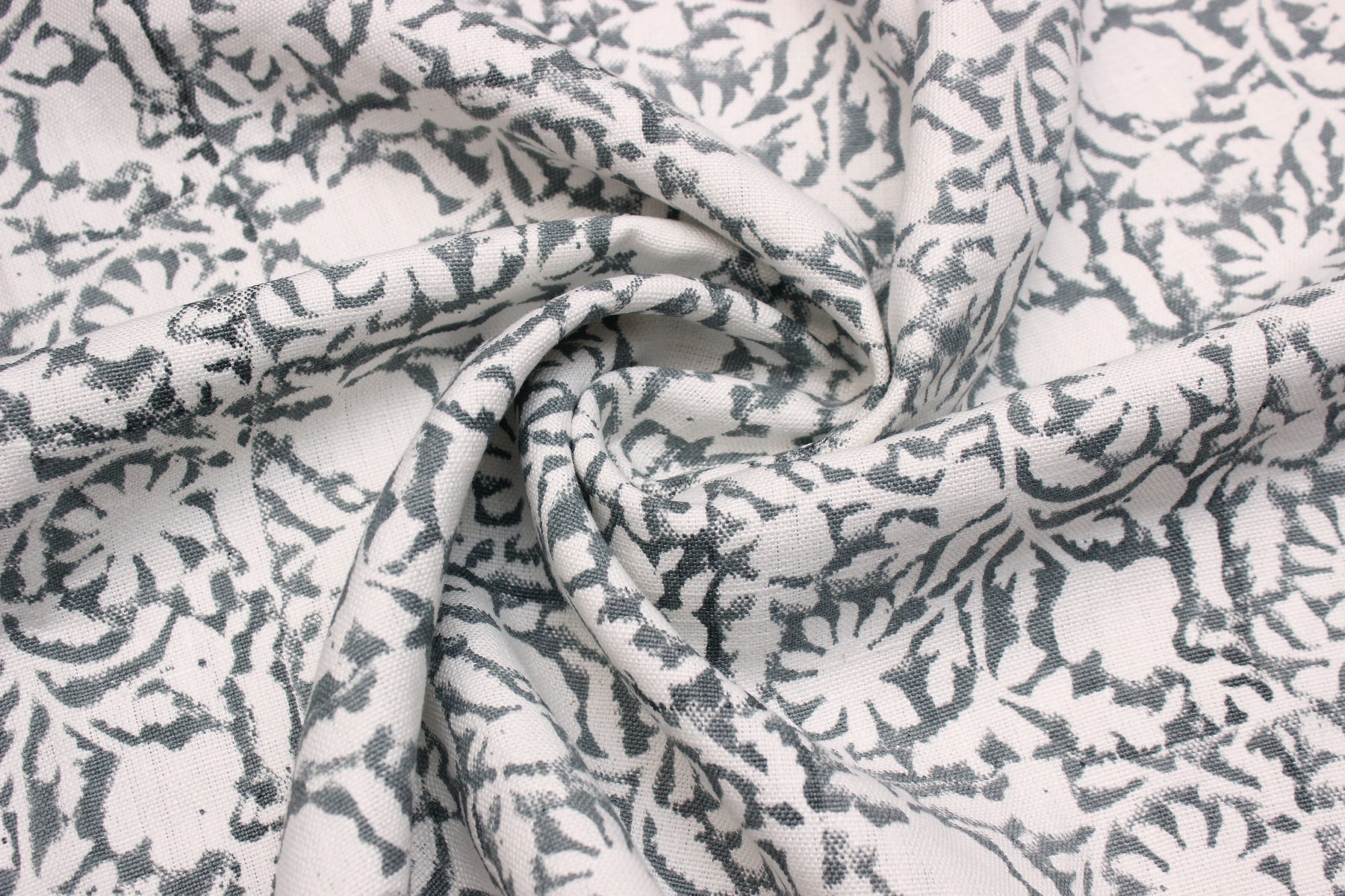 Floral Galaxy  Designer Fabric, Linen White Fabric, Block Print Fabric, Fabric By The Yard, Pillow Cover Fabric, Fabric For Upholstery