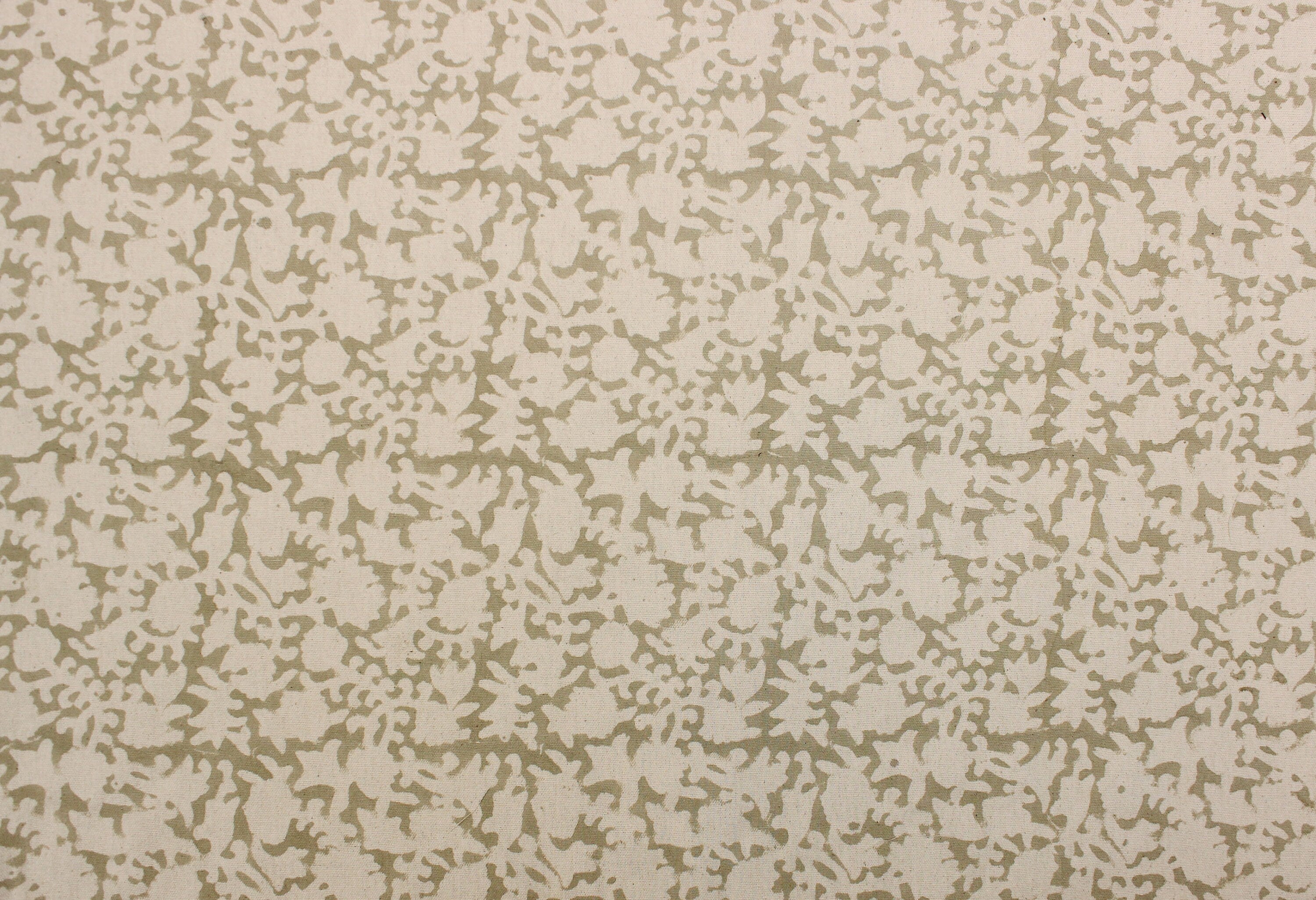 Gaia  Handmade Block Print Fabric, Heavy Upholstery Linen, Designer Pillow Fabric, Floral Print Fabric, Home & Farmhouse Decors
