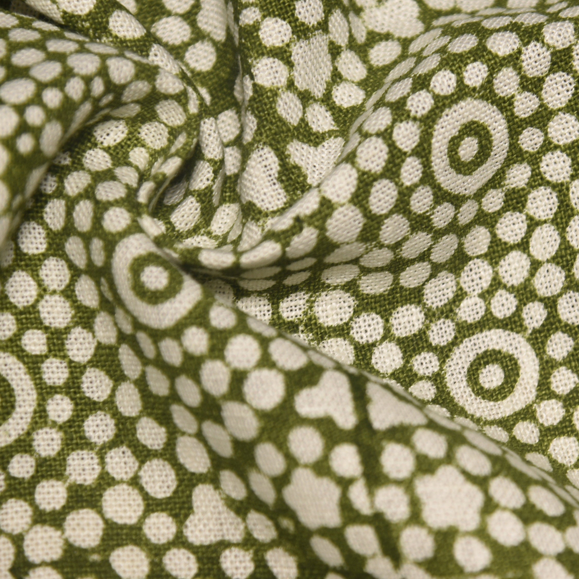 Chunri  Block Print Linen Fabric Heavy Thick Linen Natural Hand Loom Fabric  Fabritual